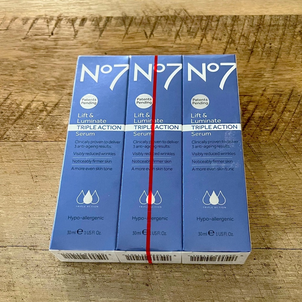 No7 Lift & Limunate Triple Action Serum pack of 3